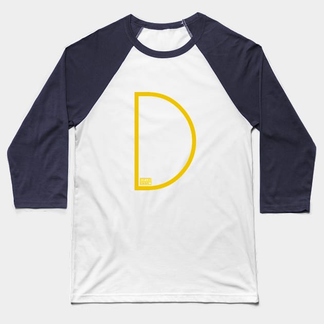 Letter D Simple Thin Clean Minimalist Line Initial Baseball T-Shirt by porcodiseno